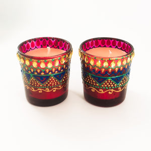 Rose Aroma Scented Soy Candles | Set Of 2 - Ankansala