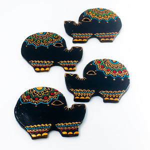 Black Terracotta Coasters Set of - 4 - Ankansala
