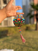 Stop & Smile – Hand-Painted Wooden Car Hanging | Motivational Wall & Tote Bag Charm - Ankansala