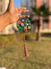 Koi Fish Pond Hand-Painted Wooden Hanging | Feng Shui Car Mirror Charm | Peaceful Wall & Bag Decor - Ankansala