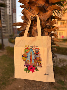 hand illustrated tote bag