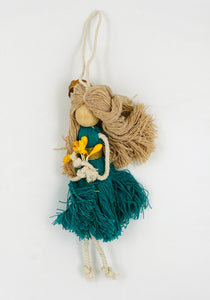 Whimsy Woven Doll – Handmade Macrame Charm for Wall or Tote