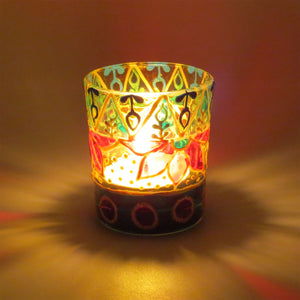 Minakari 2  Tea Light Glass Candle Holder 2 x 2.5 Inches - Ankansala