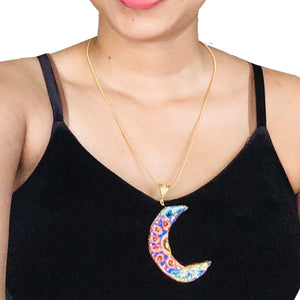 Handmade Pendant-Designer Clay Pendant- Half Moon - Ankansala