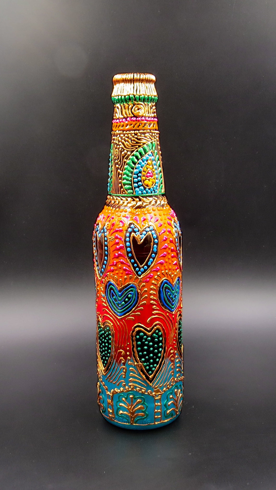 Color Splash Hand Painted Decorative Bottle Vase - Ankansala