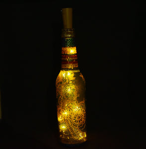 Golden Kalka Tree Hand Painted Decorative Bottle Vase - Ankansala