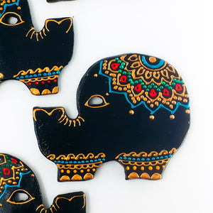 Black Terracotta Coasters Set of - 4 - Ankansala