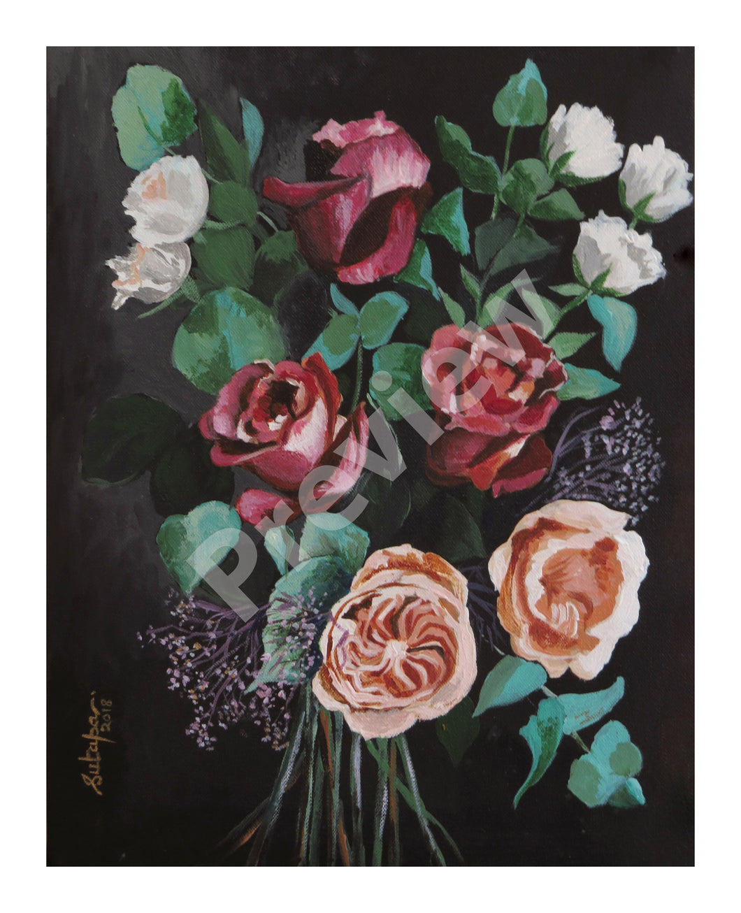 Flower Love-  Fine Art Canvas Print- Wall Art - Ankansala