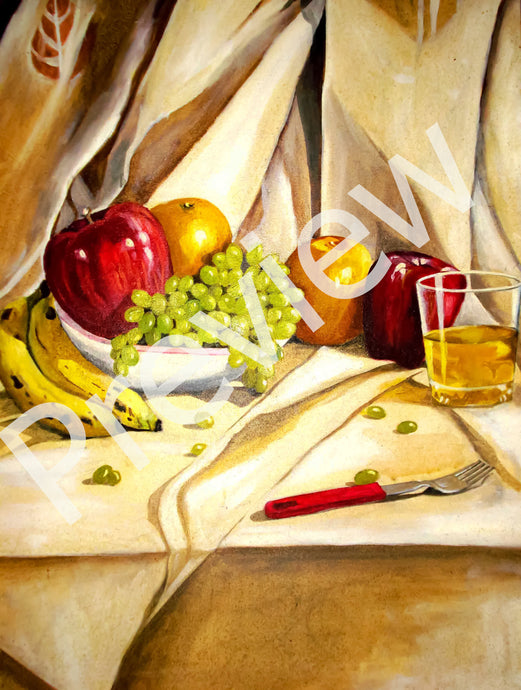 Still Life (Fruits) -  Fine Art Canvas Print- Wall Art - Ankansala