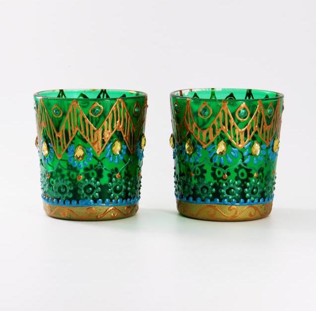 Royal Tea Light Glass Candle Holder | Set of 2 - Ankansala