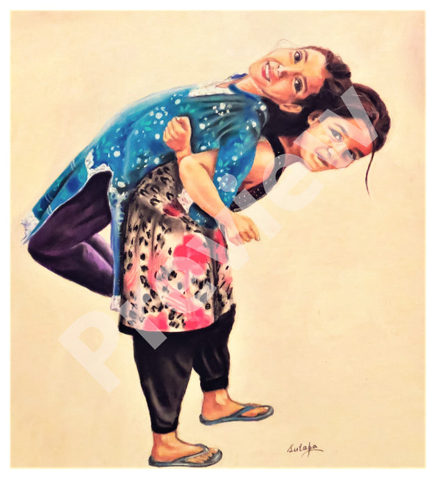 Two Sisters- Fine Art Canvas Print- Wall Art - Ankansala