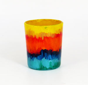 Rainbow Tea Light Glass Candle Holder- 2 x 2.5 Inches - Ankansala