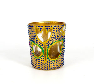 Butterfly & Flower Tea Light Glass Candle Holder- 2 x 2.5 Inches - Ankansala