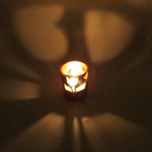Butterfly & Flower Tea Light Glass Candle Holder- 2 x 2.5 Inches - Ankansala