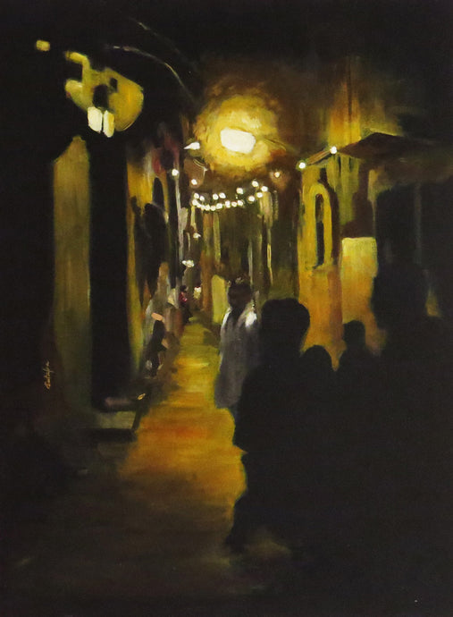 Night Lights-  Fine Art Canvas Print- Wall Art - Ankansala