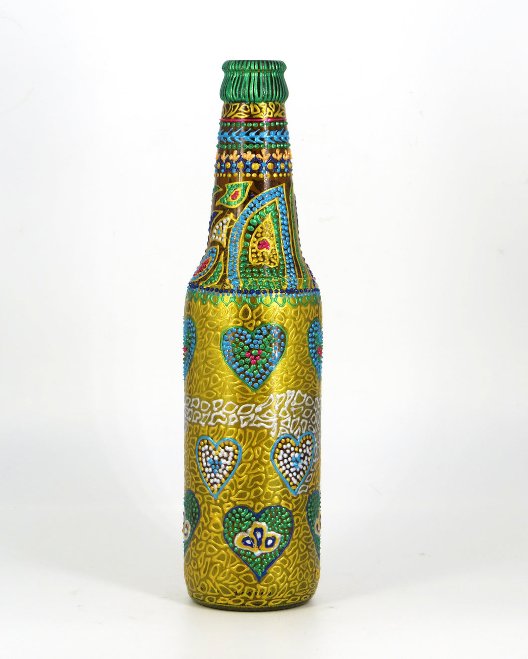 Colorful Beckoning Love Hand Painted Decorative Bottle Vase - Ankansala