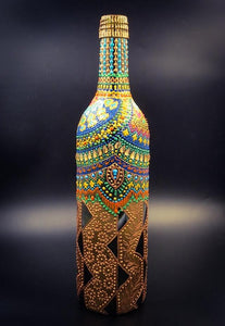 Gold Tent Hand Painted Decorative Bottle Vase - Ankansala