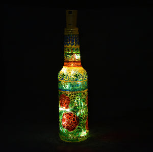 Rose in the Garden Hand Painted Decorative Bottle Vase - Ankansala