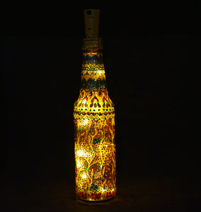 Floral Hand Painted Decorative Bottle Vase - Ankansala
