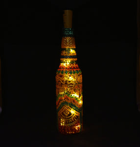 Golden Way Hand Painted Decorative Bottle Vase - Ankansala