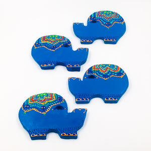 Blue Terracotta Coasters Set of - 4 - Ankansala