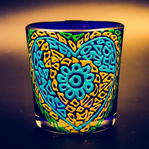 Love series C Tea Light Glass Candle Holder- 2 x 2.5 Inches - Ankansala